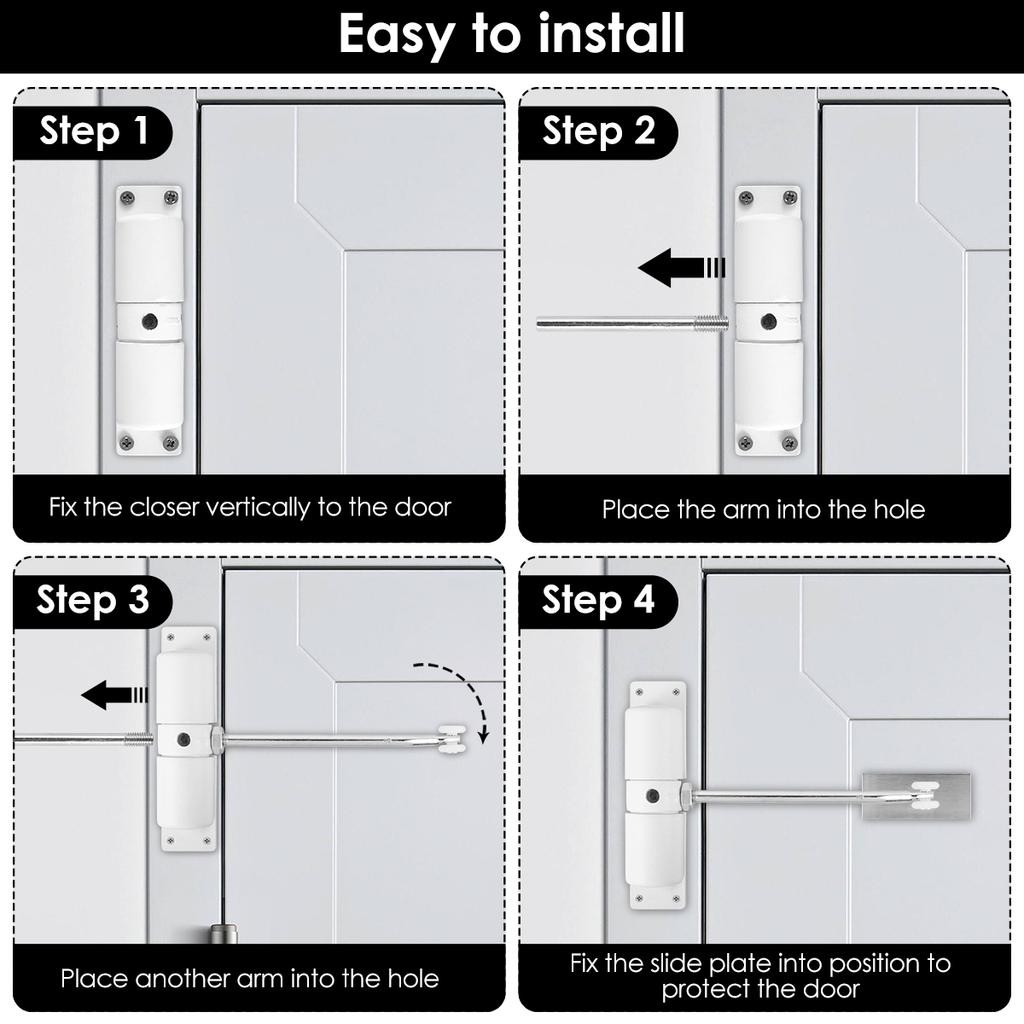 Автоматический доводчик двери металлический регулируемый прочный безопасная пружина бесшумный прочный конвертируемый распашной дверной механизм внутренний наружный