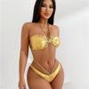 Women's Sexy High-End Bikini Set – Solid Color Beach Swimwear
