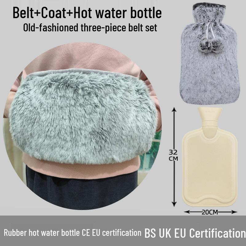 Explosion-Proof Hot Water Bottle: Rubber Design for Stomach and Feet, Long-Lasting Warmth