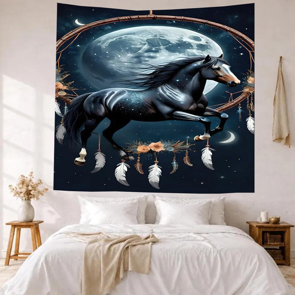 Horse Wall Decor Tapestry Art For Pet Memorial Birthdaywedding Party Backdrop Family Gift