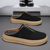 Platform Half Shoes For Men Mules Closed Toe Board Shoes Slides Slip On Flats Backless Loafers Slipper Semi-Drag Casual Shoes