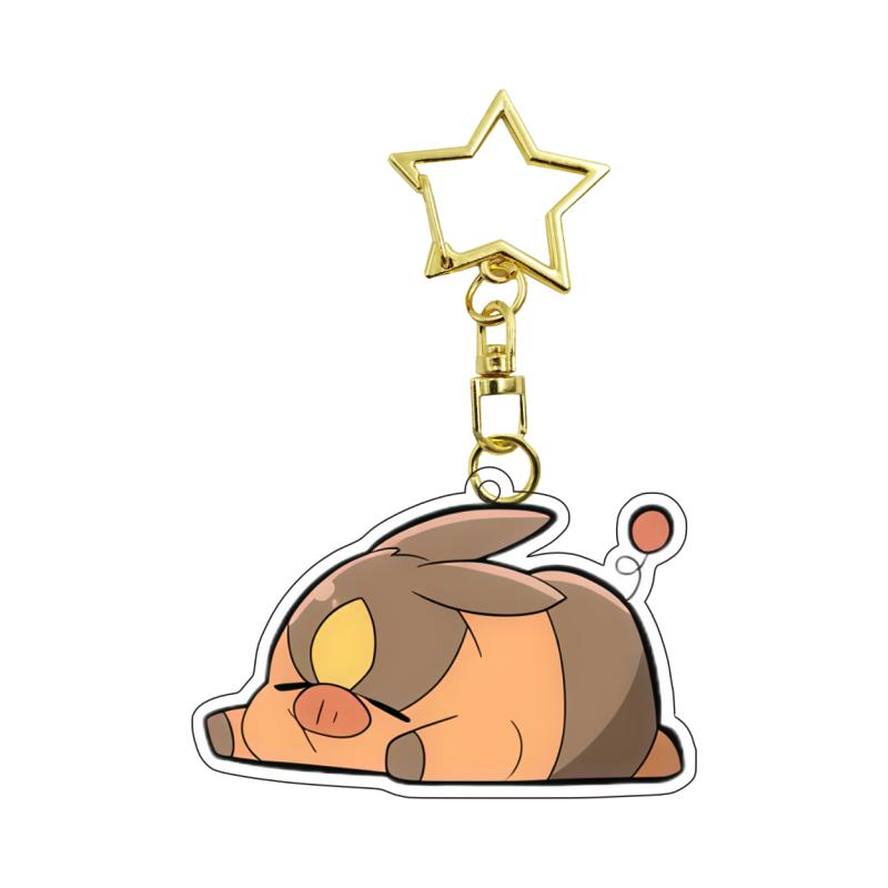 Акриловый брелок для аниме Torchic Rowlet Chikorita Cyndaquil Chespin Snivy Charmander Самодельный акриловый брелок-застежка для ключей Брелок