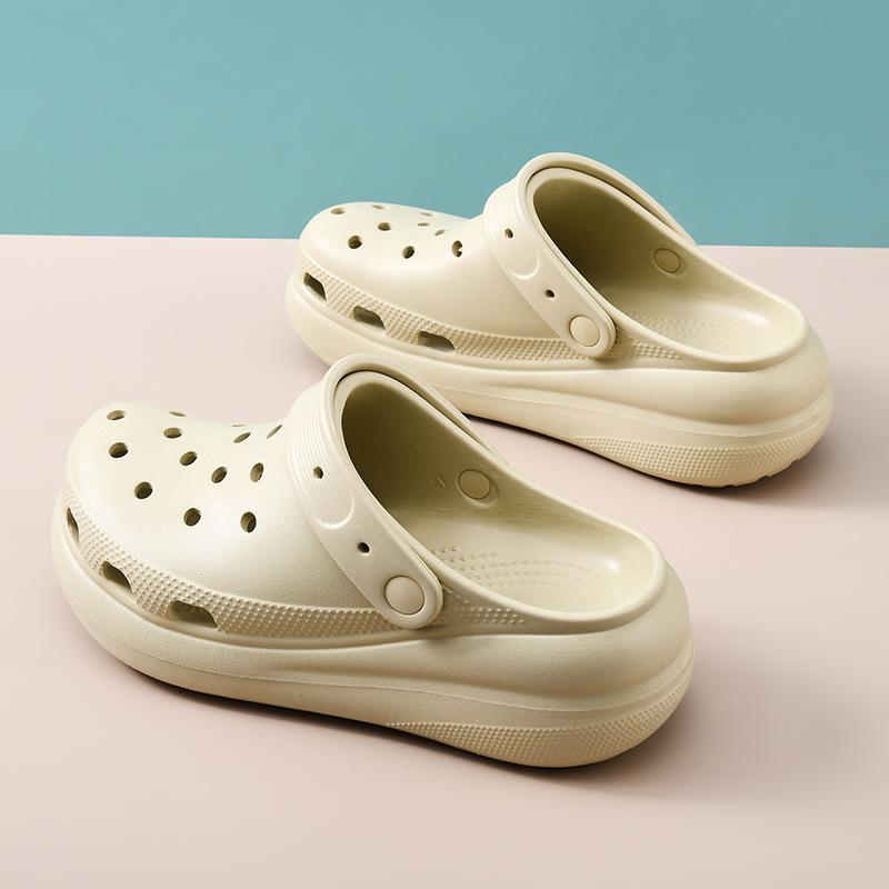 Туфли с дырочками женские новые летние нескользящие универсальные с закрытым носком EVA для улицы дышащие не пахнущие ноги пляжные мужские