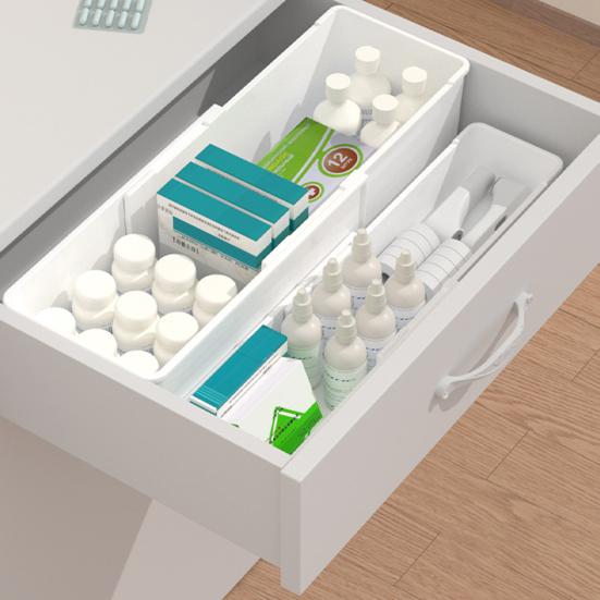 Телескопический ящик для хранения, органайзер, большая вместимость, гладкие края, выдвижная конструкция, экономящая место посуда