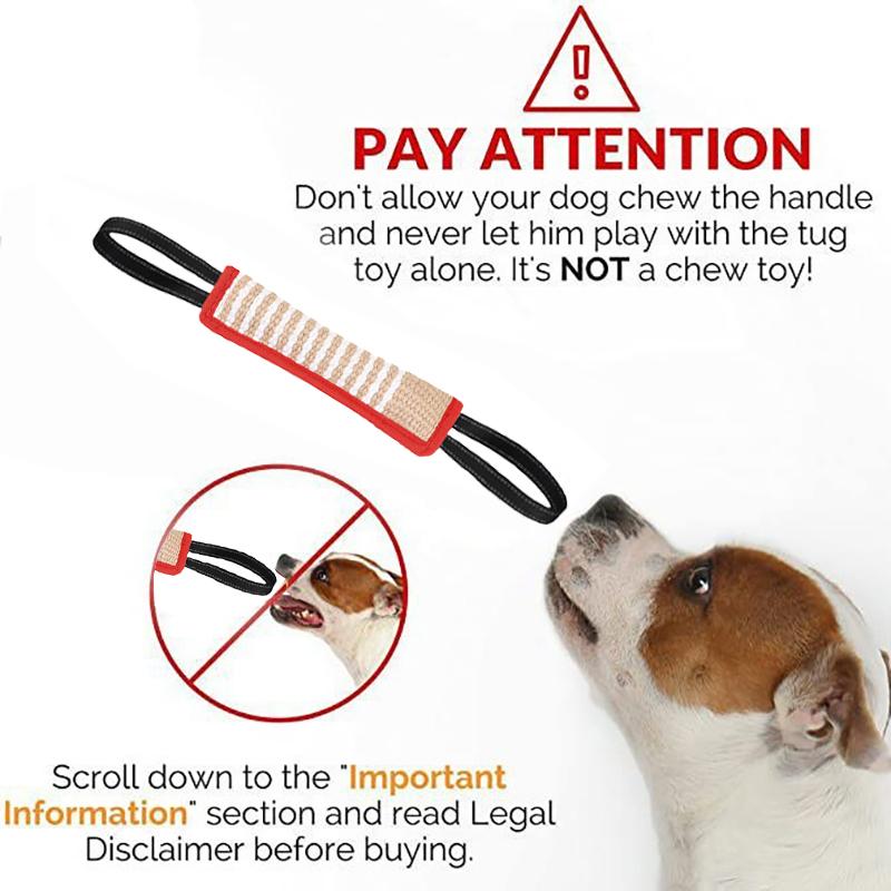 Professional Jute Dog Tug Toy-Bite Pillow & Stick Design Working Dog Training Tear Resistant Large/Medium Breed Interactive Chew