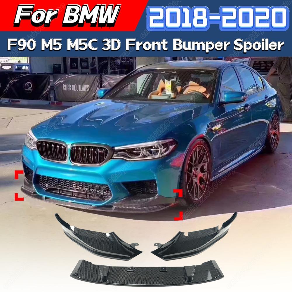 For BMW F90 M5 M5C 2018 2019 2020 3D Model Car Front Bumper Spoiler Splitter Lip Body Front Shovel Decorative Modification Kit