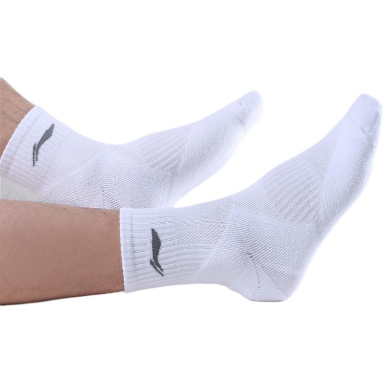 Li Ning Носки-следы унисекс 3 пары белые YWTU043-1