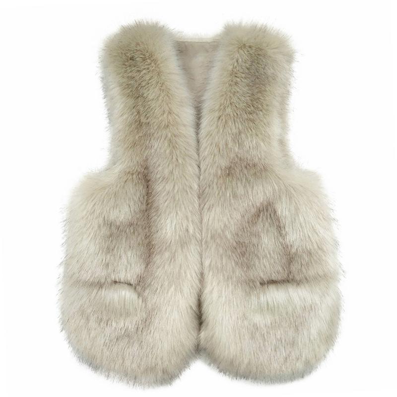 Корейский осенне-зимний жилет из искусственного лисьего меха, женский жилет средней длины, молодежная модная майка из норки