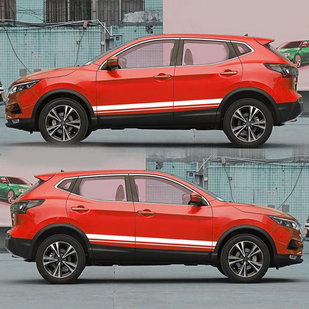 2 шт. Полосатая автомобильная наклейка Графика Универсальная Водонепроницаемая Самоклеящаяся Съемная Гоночная Автомобильная Наклейка на Дверь и Кузов Полосатая Автомобильная Наклейка