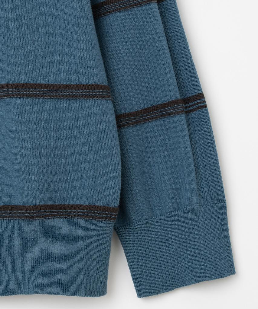 MILLO ARCHIVE Hey V-Neck Striped Knit [Light Blue]