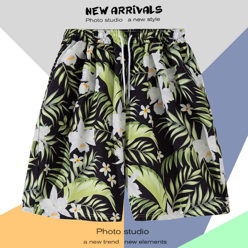 Hawaiian Summer Men Quick-drying Beachwear Plus Size Swimsuit Shorts Male Fashion Casual Loose Hawaii Printing Surf Board Shorts