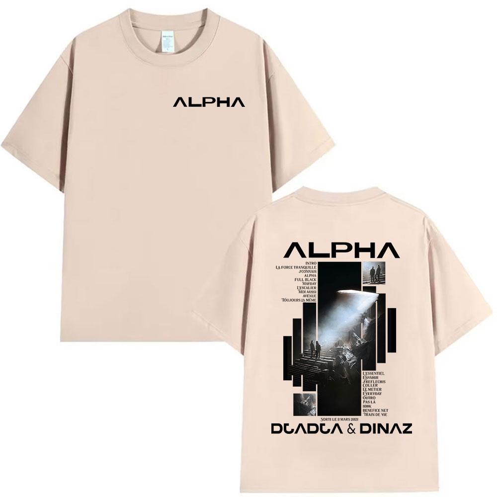 Rapper Alpha Djadja Dinaz Album 2026 Graphic TShirts Mens Hip Hop Gothic Short Sleeve T Shirt Pure Cotton Tshirt Streetwear