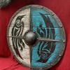Medieval Eivor Valhalla Raven Viking Shield - 60.96 Cm Battle-Worn Blue