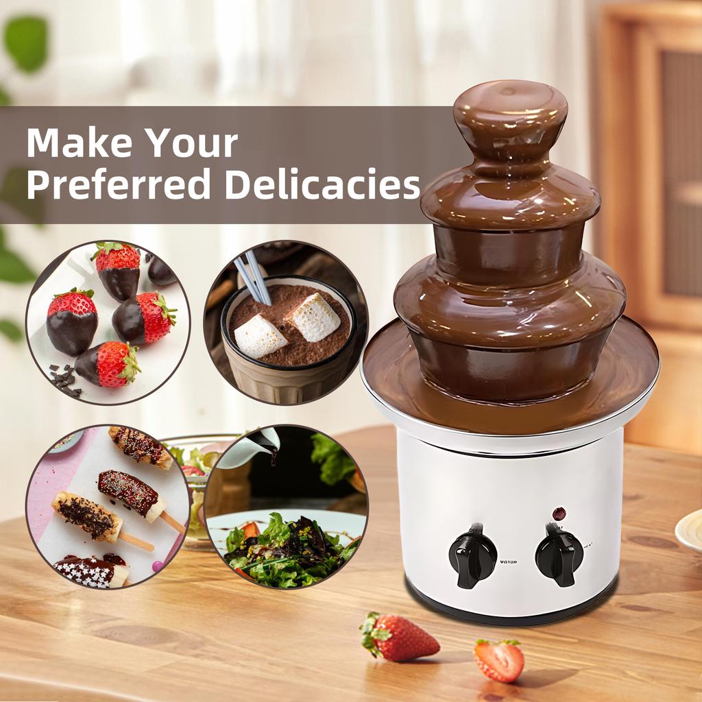 3-х уровневая электрическая машина для шоколадного фонтана с поддоном, автоматическим контролем температуры, пищевая, не