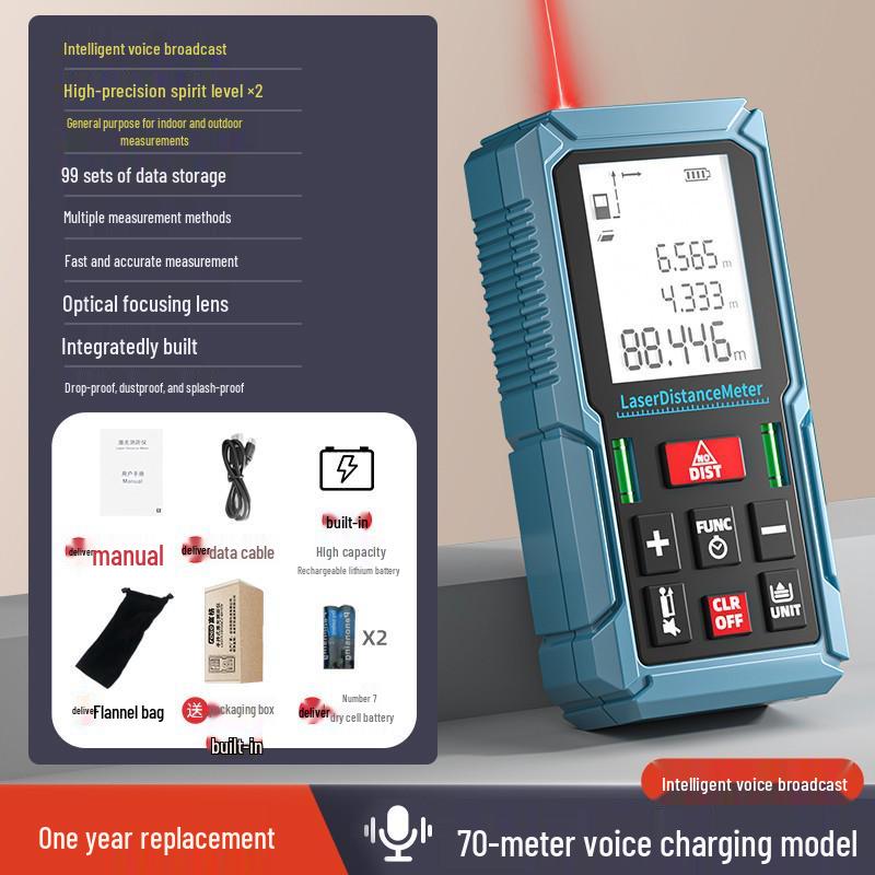 FOGO High-Precision Handheld Infrared Laser Distance Measurer
