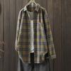 Plaid Shirt Women's Retro Spring and Autumn Korean Version of The Long-sleeved Loose Jacket
