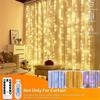 LED Curtain Lights,8 Modes USB Fairy String Lights With Remote,For Wedding Party Patio Gazebo Home Garden Christmas Decoration