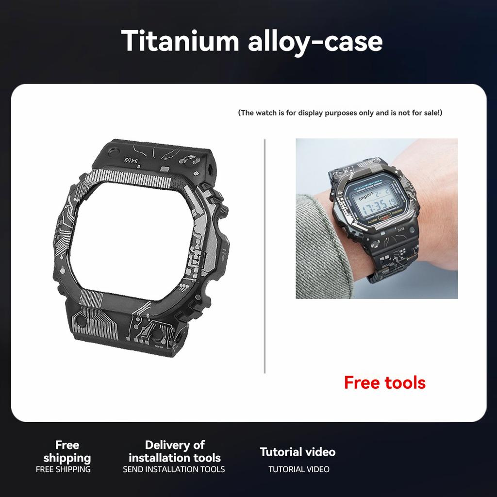 Ремешок из титанового сплава+Корпус с безелем для Casio G-Shock DW-5600 GW-M5610 GW-B5600 Комплект для модификации Набор ремешков для часов из нержавеющей стали Аксессуары