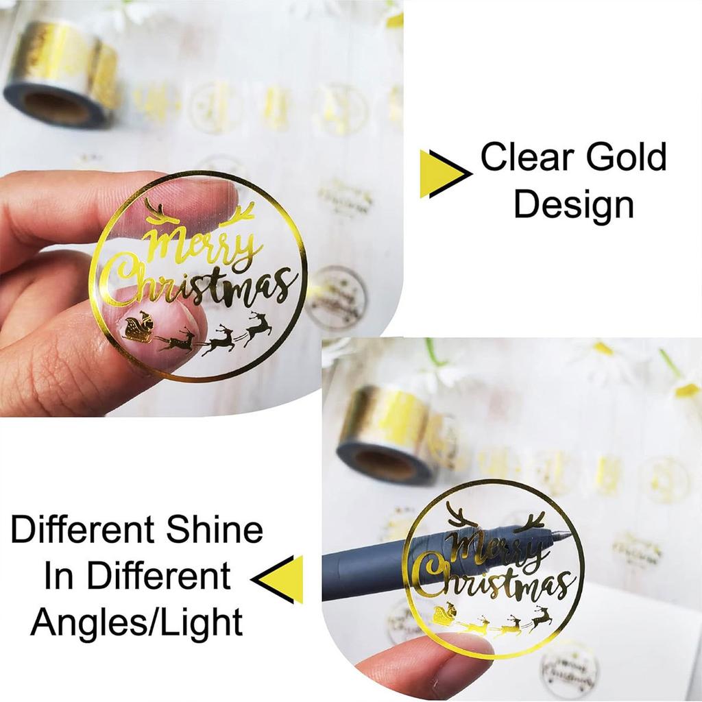 500pcs 2.5cm 1inch Merry Christmas Labels Stickers for Gift Package Card Envelope