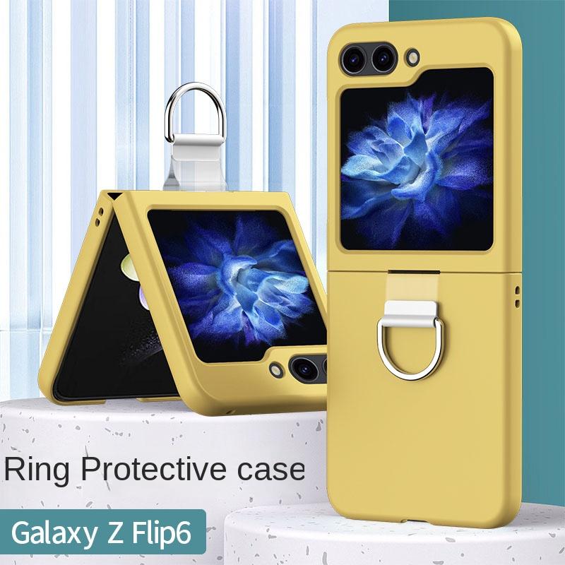 Чехол для телефона с жестким пластиковым кольцом для Samsung Galaxy Z Flip 6 5 4 3 Flip6 Flip5 Flip4 Flip3 5G защитный противоударный чехол