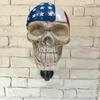 Мотоциклетный череп держатель для шлема настенный держатель для шлема вешалка для шляпы смола поделки Хэллоуин