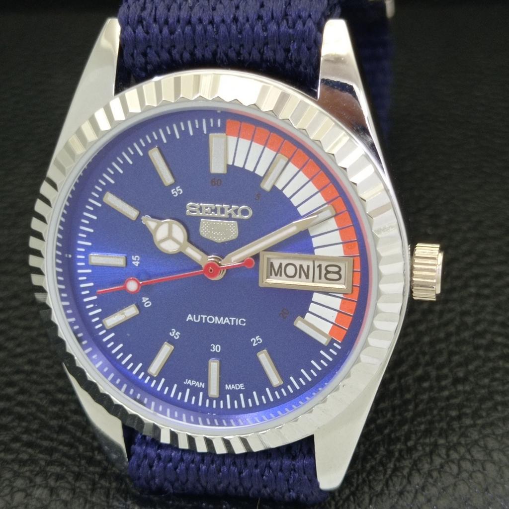 АВТОМАТИЧЕСКИЕ ВИНТАЖНЫЕ ОТРЕСТАВРИРОВАННЫЕ МУЖСКИЕ ЧАСЫ SEIKO 5 6309A ЯПОНИЯ СИНЕГО ЦВЕТА a440816-4