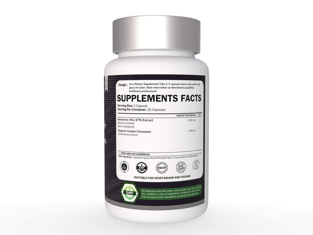 Капсулы берберина с цейлонской корицей | Растительная смесь | 60 капсул