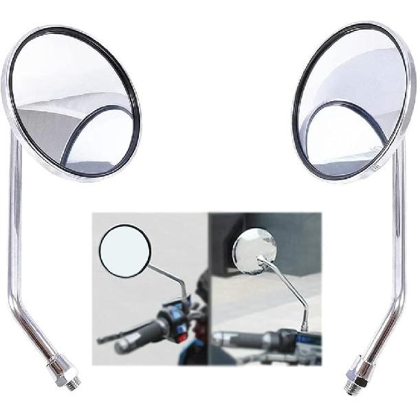 Rear View Mirror 10mm Motorcycle Scooter Round Moped Mirrors for Honda Honda CB 350 450 500 550 600 650 900 750 Suzuki Kawasaki/Universal M10 Chrome