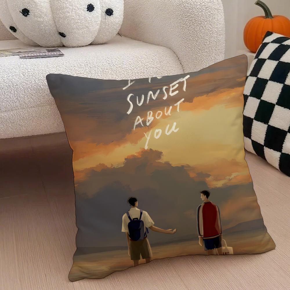 Fashion Thai TV II told sunset about yous Cushion Cover Linen Pillow Case Soft Breathable Protective Couch Room Decoration