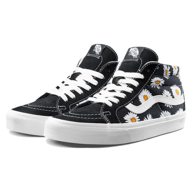 Vans SK8 Mid Цветочный узор 'Черный Белый' Vans VN0A391FTOZ