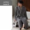 Мужской плотный коралловый флисовый длинный халат OEING