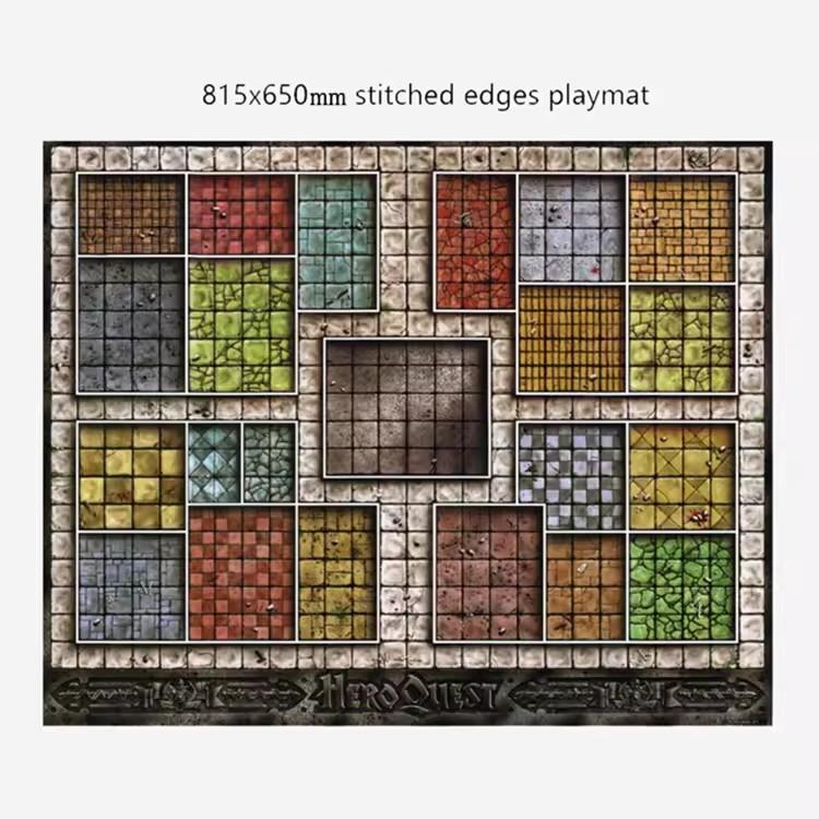 Индивидуальный большой игровой коврик Heroquest 815x650 мм с прошитыми краями (Большой коврик для мыши с заблокированными краями) Коврик для настольных игр из натурального каучука