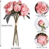 Розовые пионы искусственные цветы 2 букета винтажные искусственные пионы 14 шт. головок шелковые цветы со стеблями для свадебного украшения букет невесты искусственные цветы