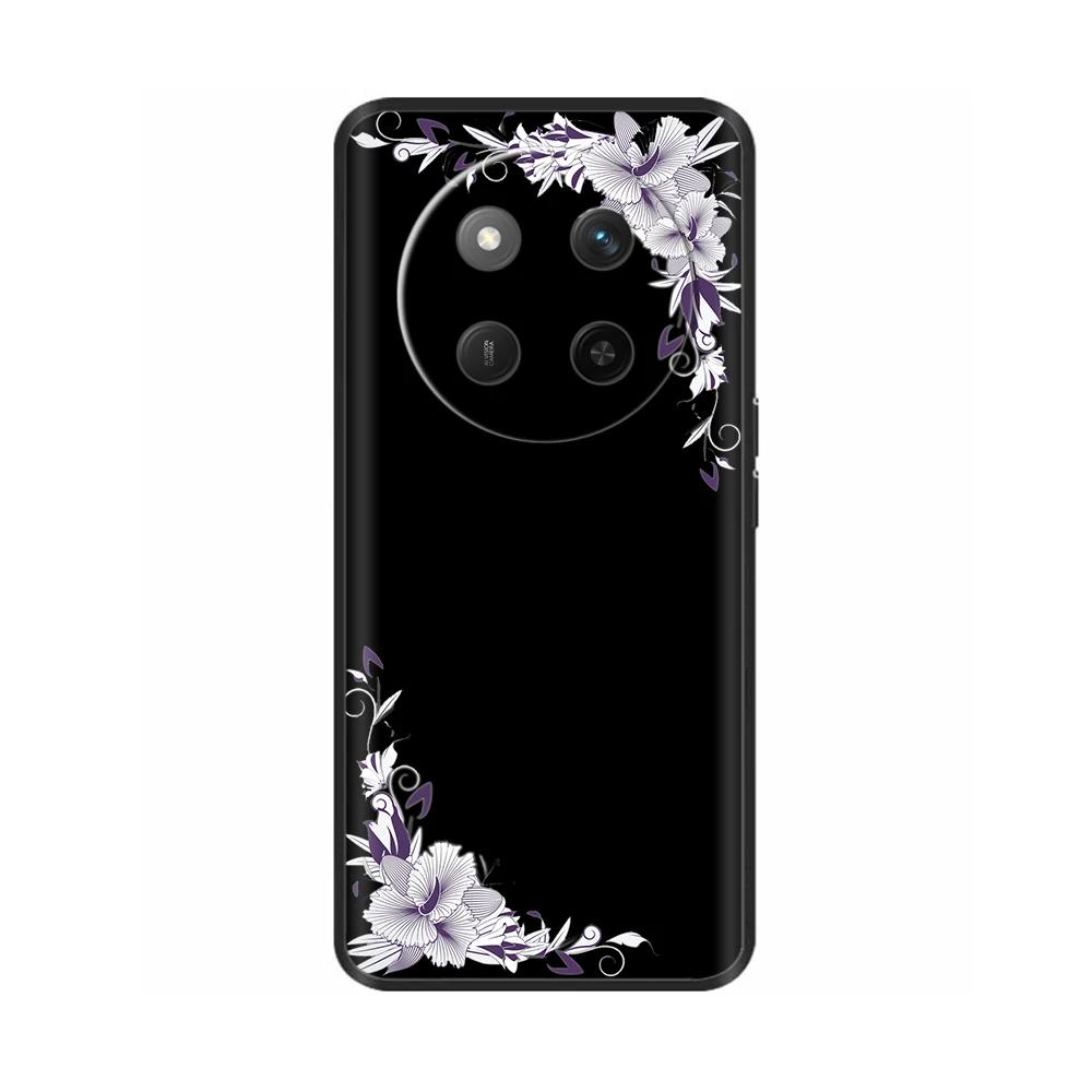 Чехол для Honor X60 5G Черный Силиконовый Мягкий Роскошный Задняя Крышка Телефона для Huawei Honor X60 Pro Расписной Ударопрочный Корпус Чехлы Para
