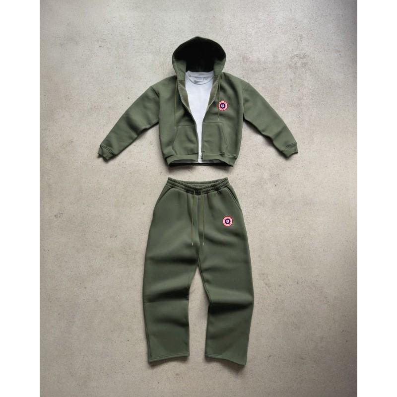 Unisex Oversized Zip-Up Hoodie Jogger Set Streetwear 2026 Casual Sportswear Teens