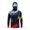 Outdoor sunscreen clothing, ice silk long-sleeved fishing clothing, quick-drying breathable hoodie, face towel, integrated mosquito-proof clothing