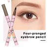 Карандаш для бровей, 4 микро-вилки, аппликатор, водостойкая натуральная долговечная ручка для контурирования бровей, подводка для женщин, инструменты для макияжа