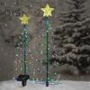 1 Pc/2 Pcs Solar Christmas Tree Lights Weatherproof Outdoor Solar Christmas Lights Easy Assembly Light Up Xmas Tree for Yard Lawn Porch