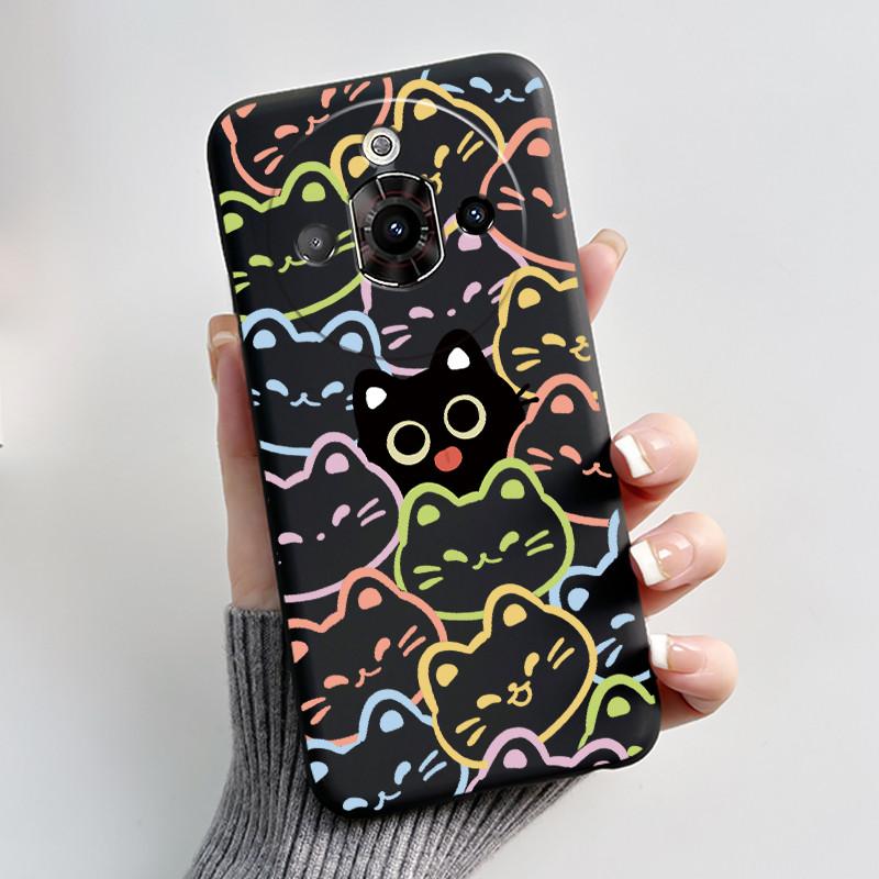 For ZTE Nubia Focus Pro 5G Case Z2351N Luxury Cute Heart Rabbit Soft TPU Silicon Matte Black Phone Casing Shockproof Back Cover