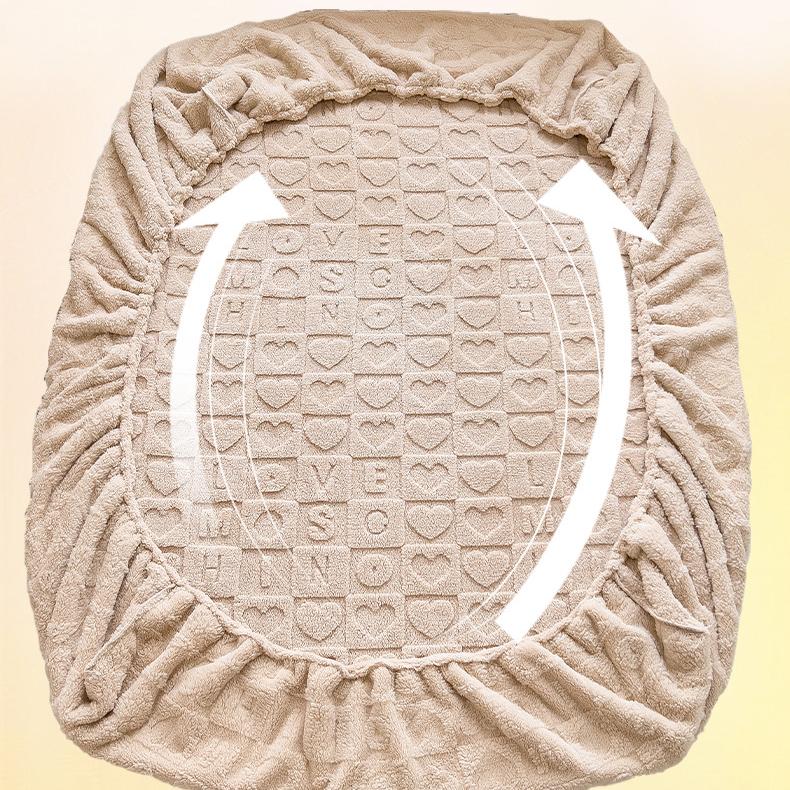 2025Теплая бархатная простыня из молочного велюра, цельная, осенне-зимнее покрывало на кровать, тафтовый наматрасник