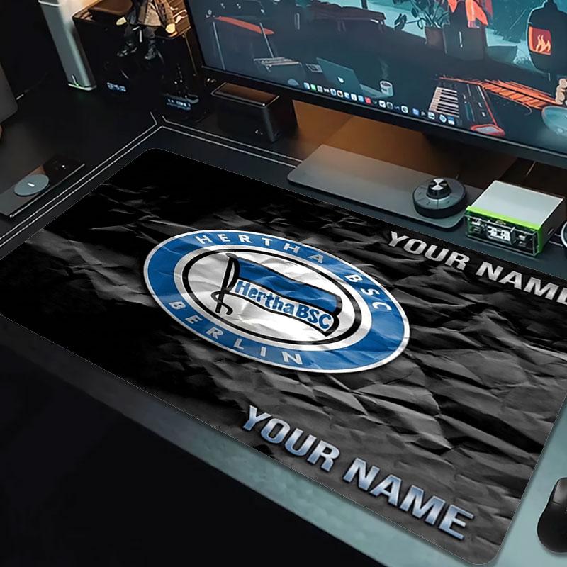 Hertha BSC Custom Name Large Size Mouse Pad Large Gaming Table Cushion Non-slip Laptop Tablet Big Mousepad XXL Mat Mini PC Playmat With Lock edge