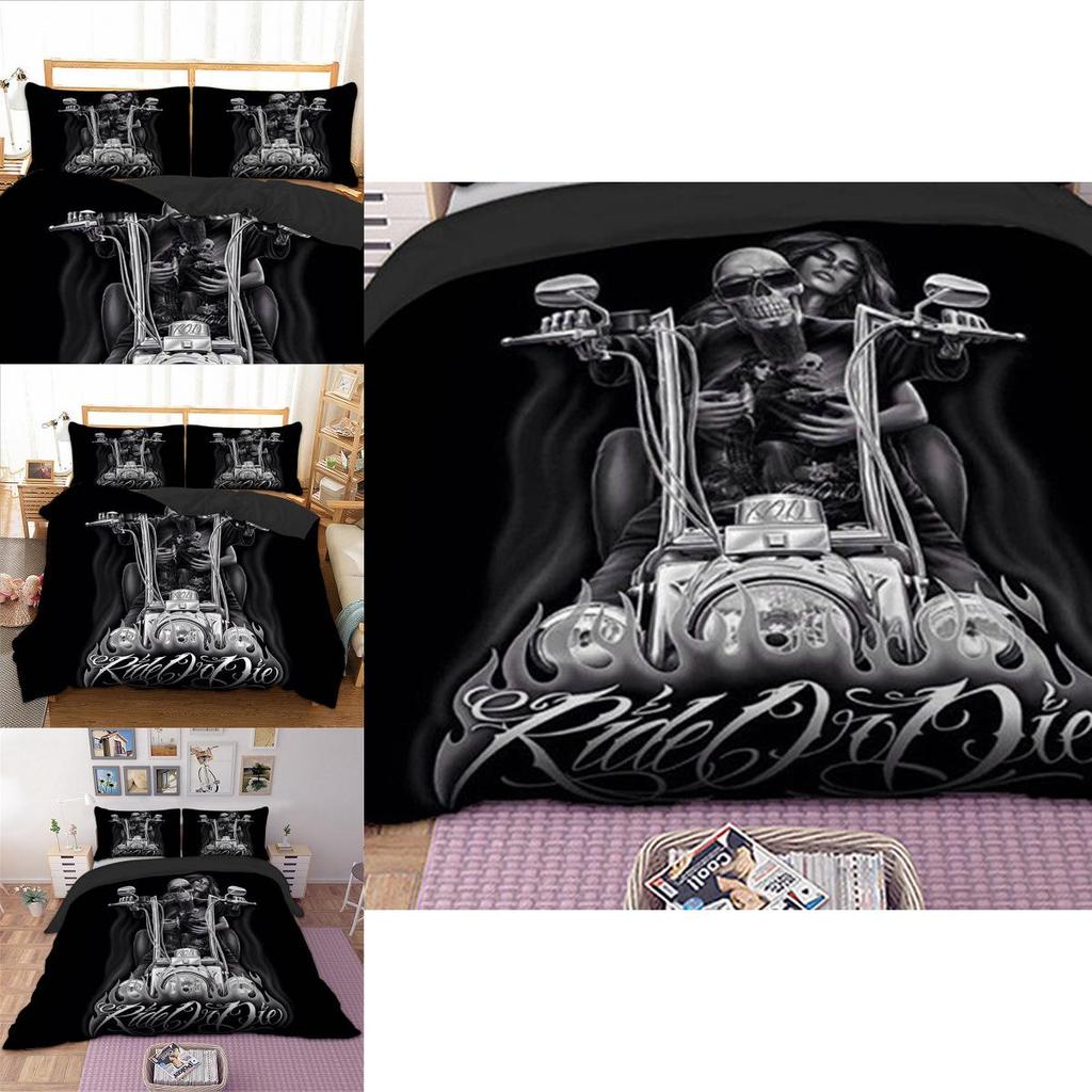 Premium Skull Duvet Set Quilt Cover Bedding In Luxury 3d Hd Print Design