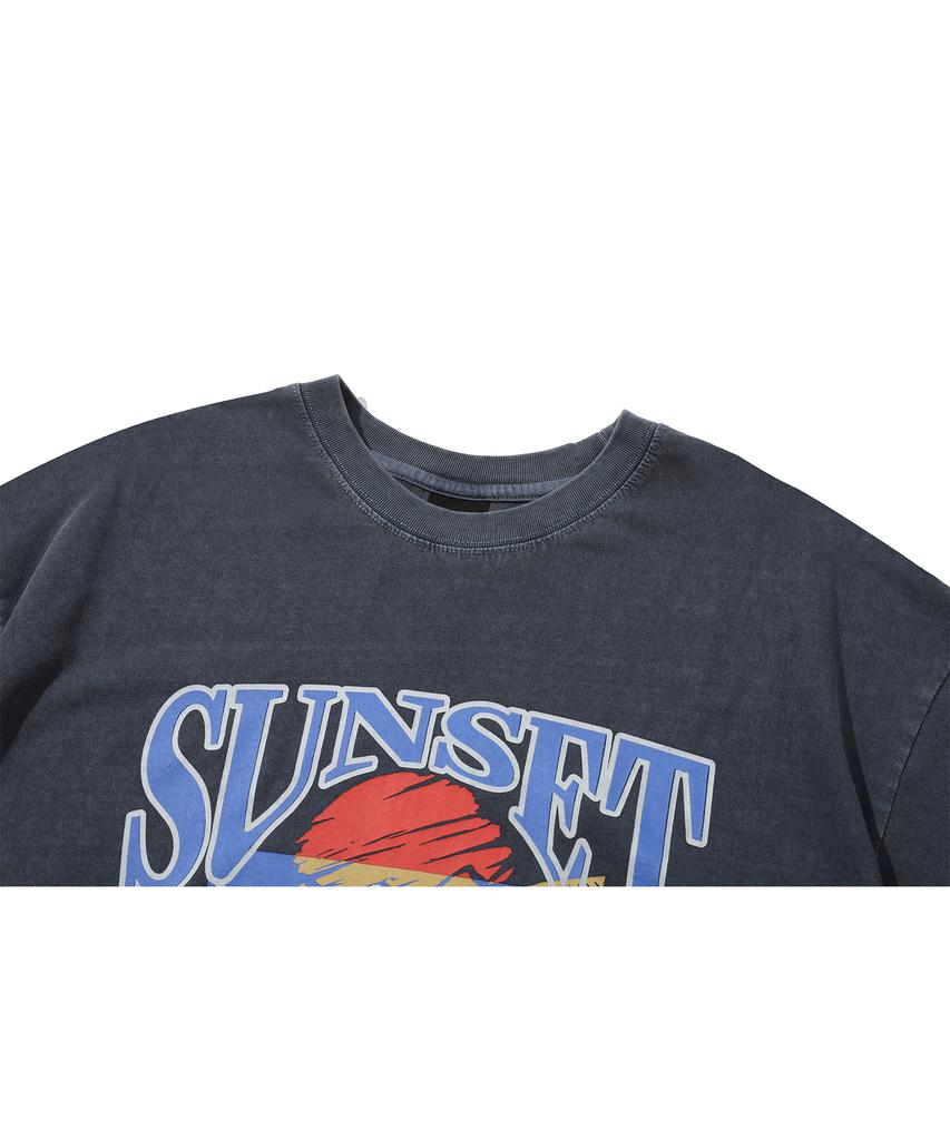 CPGN STUDIO Sunset Running Pigment Short Sleeve Tee Dark Blue