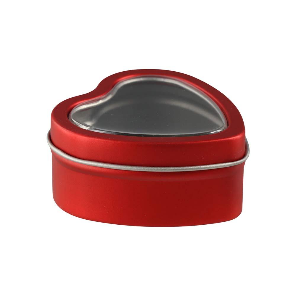 Silver/Red/Pink Heart Metal Box Empty Jewelry Box Heart-shaped Containers for Candle