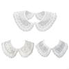 49ME Stylish Rhinestones Embellished Faux Collar for Women Blouse Multipurpose Shirt Accessory Lace Trim Organza False Collar