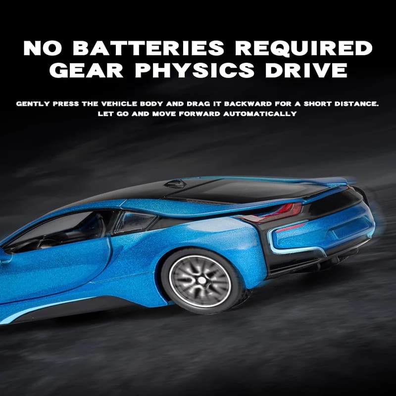 1:32 I8 Модель автомобиля из сплава, высококачественная имитация литой игрушки со звуком и светом, инерционный автомобиль, украшение, игрушка для детей, мальчиков, коллекция украшений