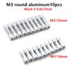 10 PCS M3 * 18mm Sliver Round Aluminum Standoff Column Rods Round Aluminum Spacer for Mark 4