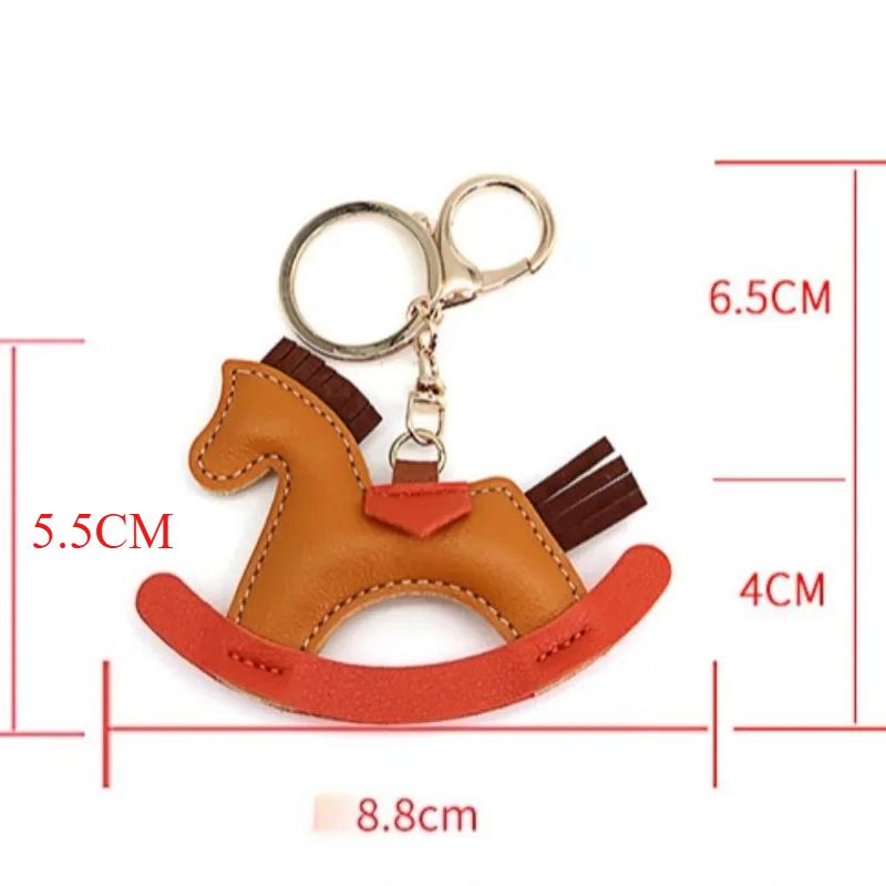 Women's Bag Charm Decoration Bag Pendant Cartoon Rocking Wooden Horse Women's Leather Bag Charm Key Chain Cute Bag Accessories Gifts