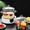 Glass Cooking Pot Glass Saucepan Clear Heat Resistant Stockpot Double Handle Cookware Pot Non Stick Kitchen Cooking Tools