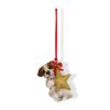 Ubia Jack Russell Terrier Holding a Star Ornament, 5.3 X 4.5 X 7.5 Cm, Animal Figurine, Garden Decor, Dog, Christmas Tree Ornament, Santa, H23098